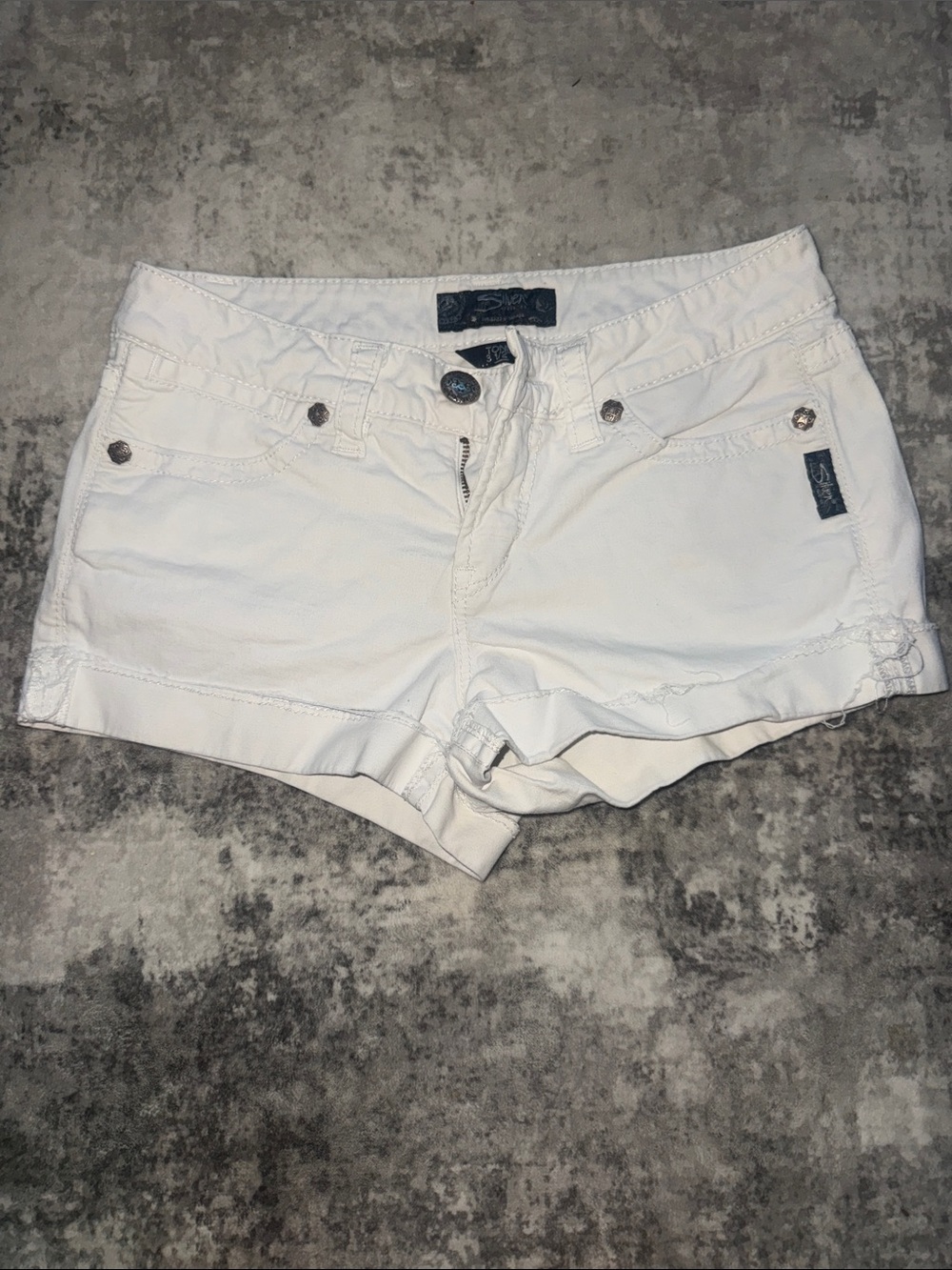 Silver Jeans White Denim Cutoff Shorts